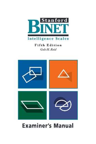 Stanford Binet V (SB-V) Examiners Manual