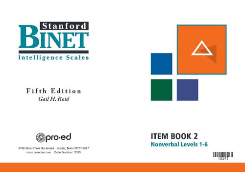 Stanford Binet V (SB-V) Item Book 2