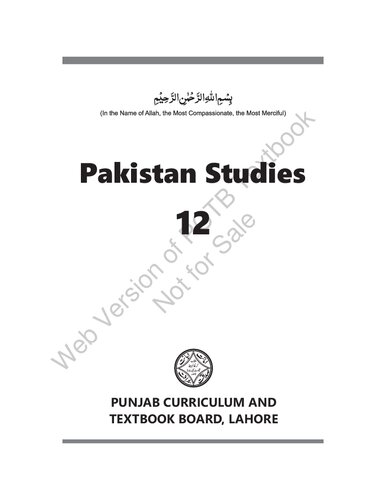 Pakistan Studies (Class 12)