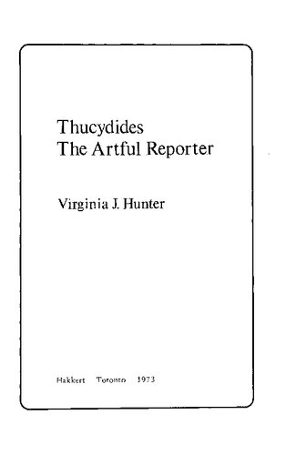 Thucydides: The Artful Reporter