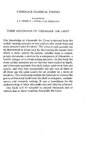 Three Historians of Alexander the Great