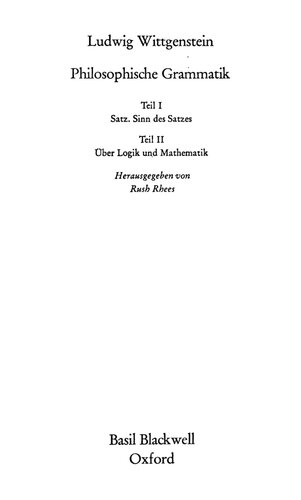 Schriften 4 : Philosophische Grammatik