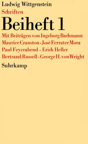 Schriften : Beiheft 1