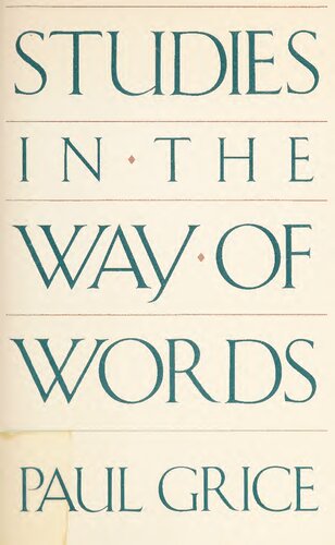 Studies in the Way of Words