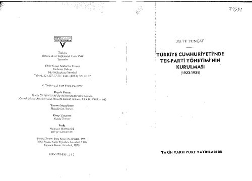 Türkiye Cumhuriyeti'nde Tek Parti Yönetiminin Kurulması (1923-1931)