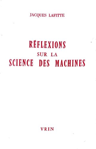 Réflexions sur la science des machines