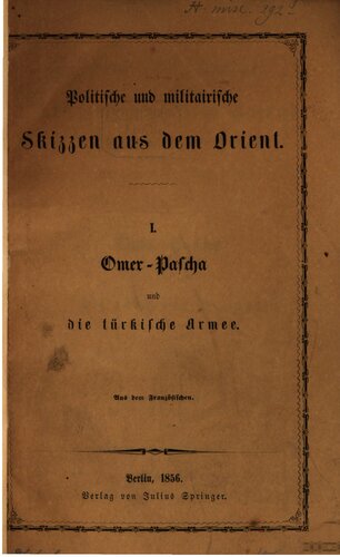 Omer Pascha und die türkische Armee