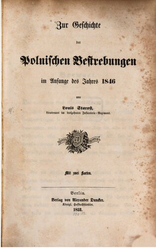 Zur Geschichte der polnischen Bestrebungen im Anfange des Jahres 1846