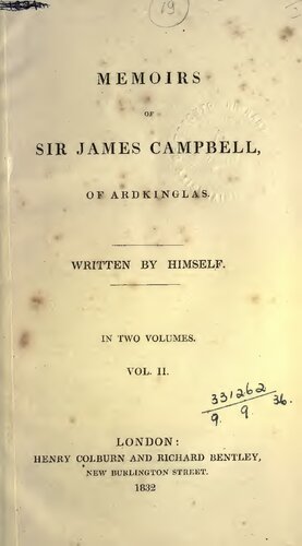 Memoirs of Sir James Campbell, of Ardkinglas