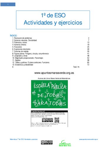 Matemáticas 1º de ESO (LOMLOE) - Actividades y ejercicios