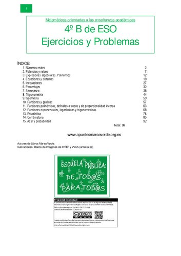 Matemáticas orientadas a las enseñanzas académicas 4º B de ESO (LOMLOE) - Ejercicios y problemas