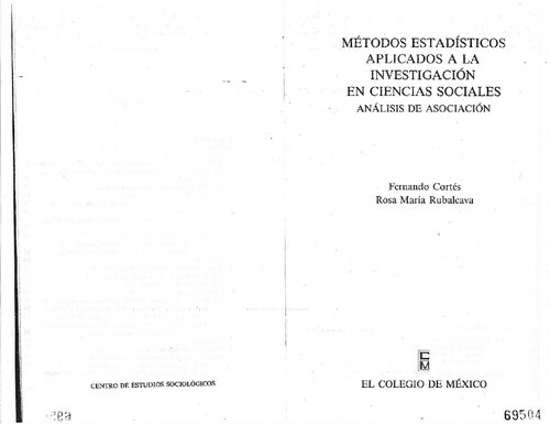 Metodos estadisticos aplicados a la investigación en ciencias sociales