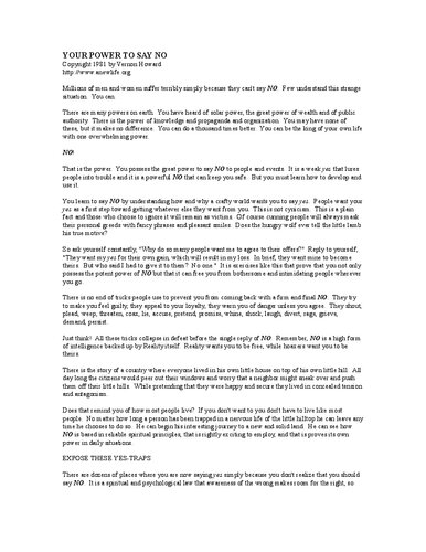 Your Power to Say No by Vernon Howard