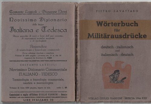 Wörterbuch für Militärausdrücke: deutsch - italienisch und italienisch - deutsch