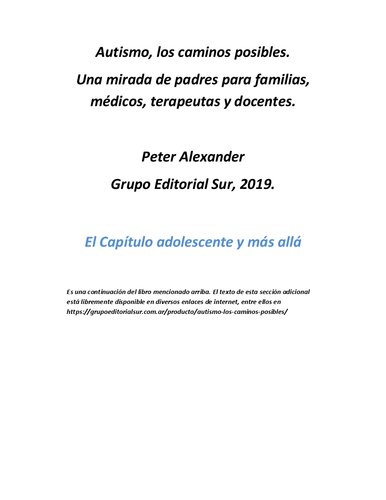 Autismo, los Caminos Posibles