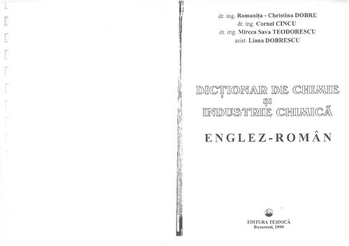 Dicționar de chimie și industrie chimică englez-român
