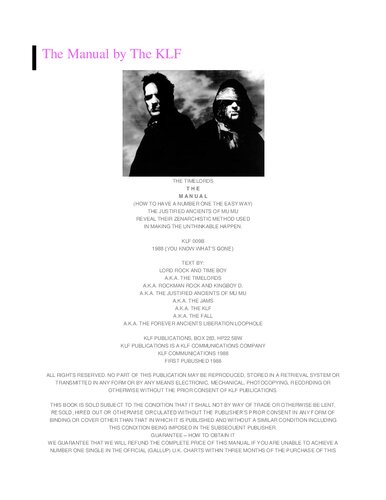 The Manual (How to Have a Number One the Easy Way)