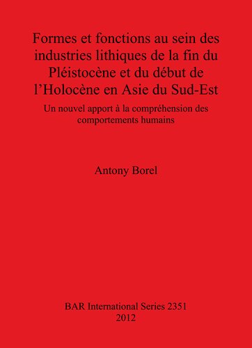 Formes et fonctions au sein des industries lithiques de la fin du Pléistocène et du début de l'Holocène en Asie du Sud-Est: Un nouvel apport à la compréhension des comportements humains
