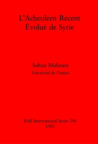 L'Acheuléen Récent Évolué de Syrie