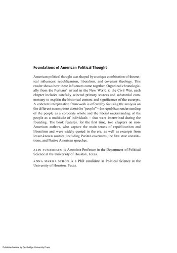 Foundations of American Political Thought: Readings and Commentary