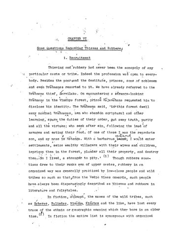 Theft and robbery in early Indian records: Some Questions Regarding Theives and Robbers