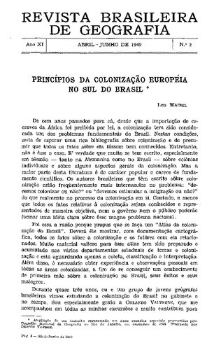 Princípios da colonização europeia no sul do Brasil