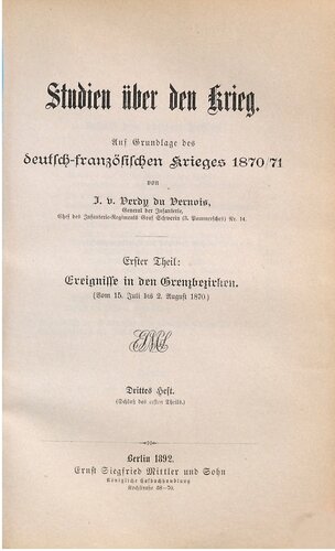 Ereignisse in den Grenzbezirken (Vom 15. Juli bis 2. August 1870)