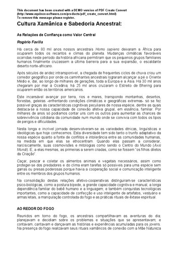 Cultura xamânica e sabedoria ancestral: as relações de confiança como valor central