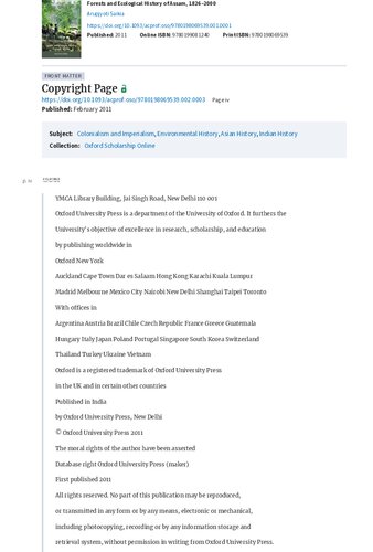 Forests and ecological history of Assam, 1826-2000