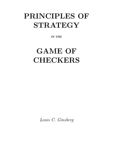 Principles of Strategy in the Game of Checkers