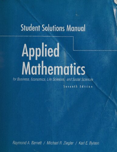 Applied Mathematics for Business, Economics, Life Science and Social Sciences
