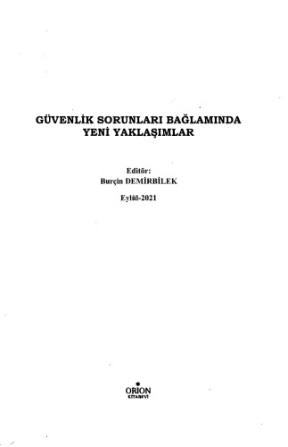 GÜVENLİK SORUNLARI BAGLAMINDA YENİ YAKLAŞIMLAR