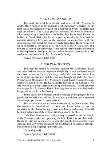 The Complete Works of Mahatma Gandhi Volume 8