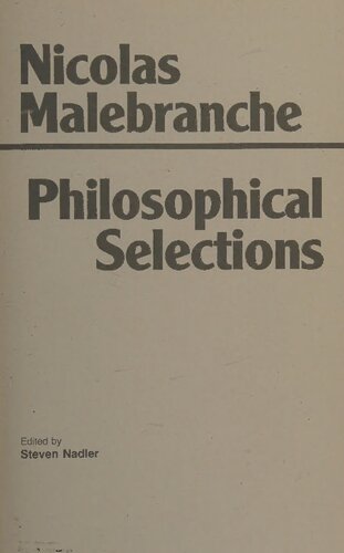 Malebranche: Philosophical Selections