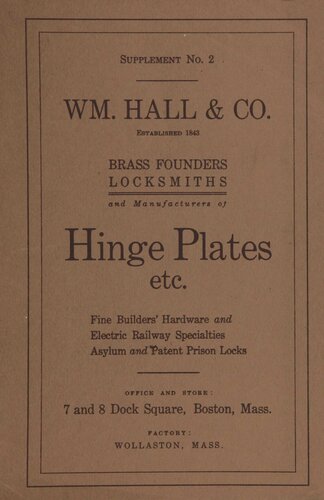 Supplement No. 2: Hinge Plates: William Hall & Co. (c.1907)