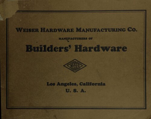Builders Hardware in Bronze and Brass Ornamental Designs: Catalog 13