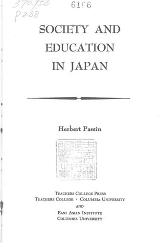 Society and Education in Japan