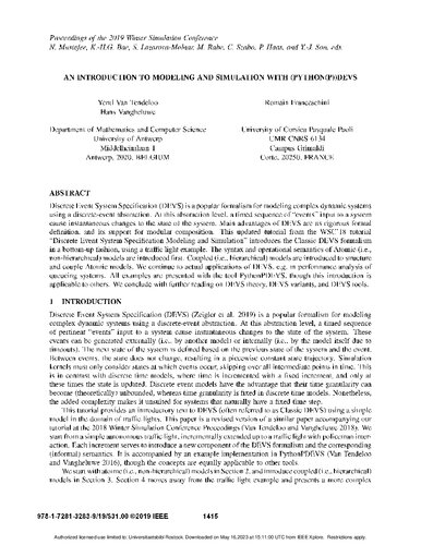 An Introduction to Modeling and Simulation with (Python(P))DEVS