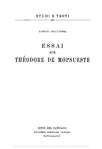 Essai sur Théodore de Mopsueste