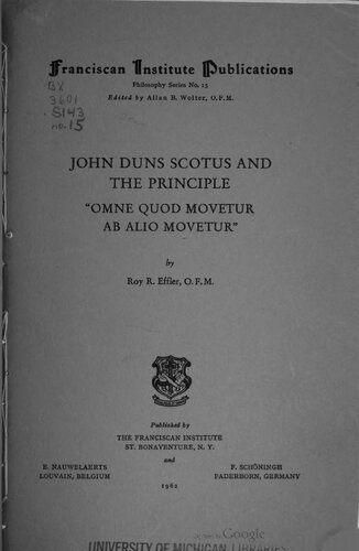 John Duns Scotus and the Principle 