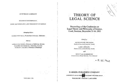 THEORY OF LEGAL SCIENCE Proceedings ofthe Conference on Legal Theory and Philosophy of Science, Lund, Sweden, December 11-14, 1983