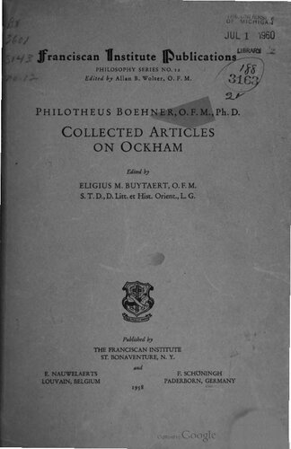 Collected Articles on Ockham