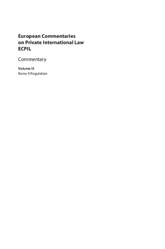 European commentaries on private international law: ECPIL : commentary
