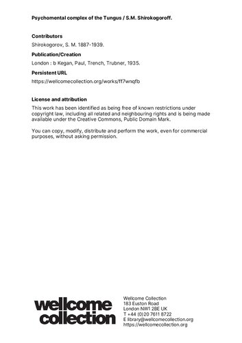 Psychomental complex of the Tungus