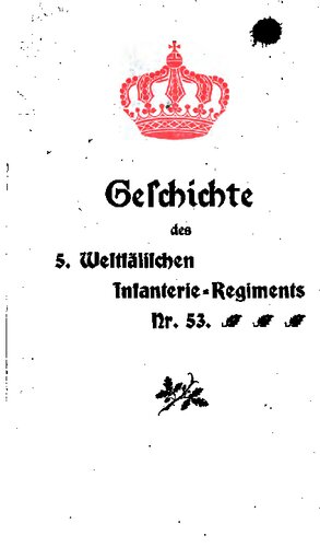 Geschichte des 5. Westfälischen Infanterie-Regiments Nr. 53