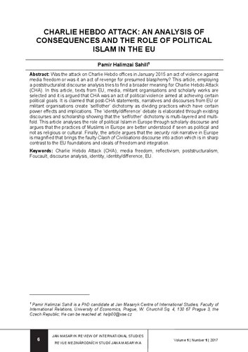 Charlie Hebdo Attack: An Analysis of Consequences and the Role of Political Islam in the EU