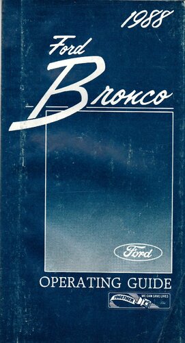 Ford Bronco Operating Guide