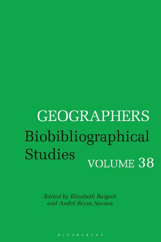 Geographers: Biobibliographical Studies