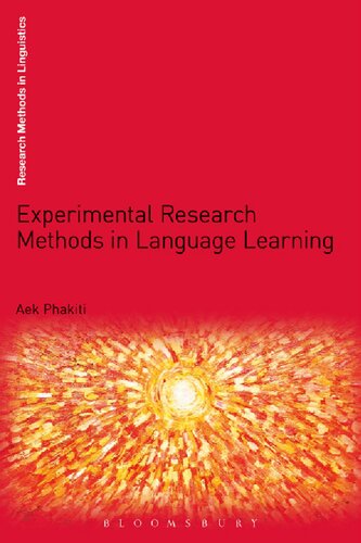 Experimental Research Methods in Language Learning: Research Methods in Linguistics