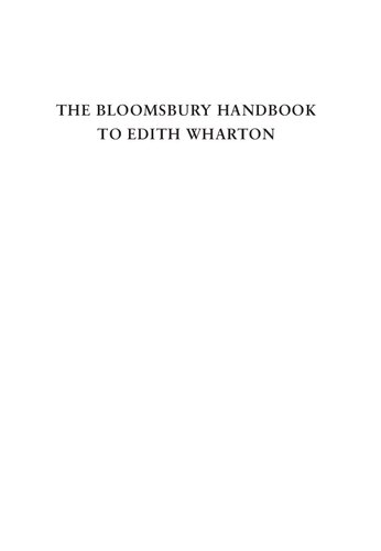 The Bloomsbury Handbook to Edith Wharton
